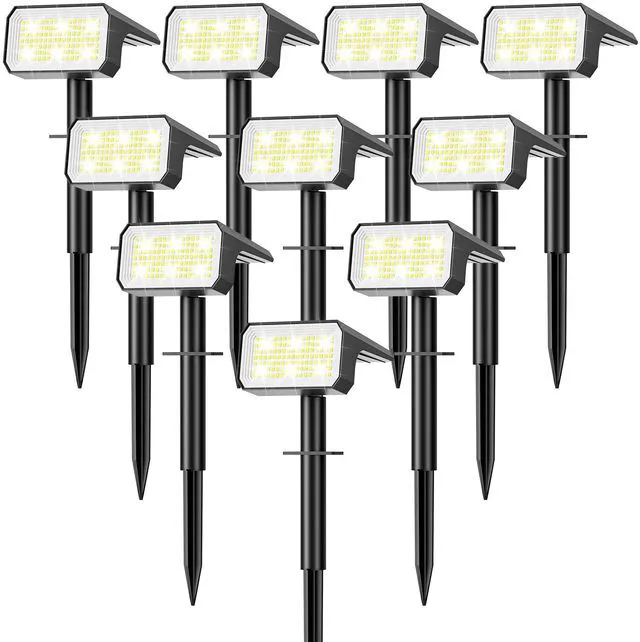 Main image of Solar Spot Lights Outdoor Waterproof, 10 Pack, 118 LED Cool White IP67, 4 Modes Auto On/Off, Solar Powered Spotlights for Yard Garden Landscape Pathway Walkway Tree Patio Driveway