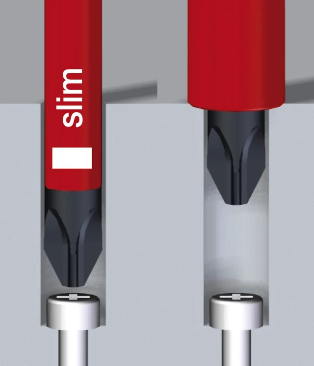 Alt view image 6 of 7 - 32197 Insulated SlimLine Screwdriver Set, 8-Piece Tight Space Kit 1000V VDE certified, slim profile for tight clearance, Slotted Phillips Square tips, made in Germany - Screwdrivers
