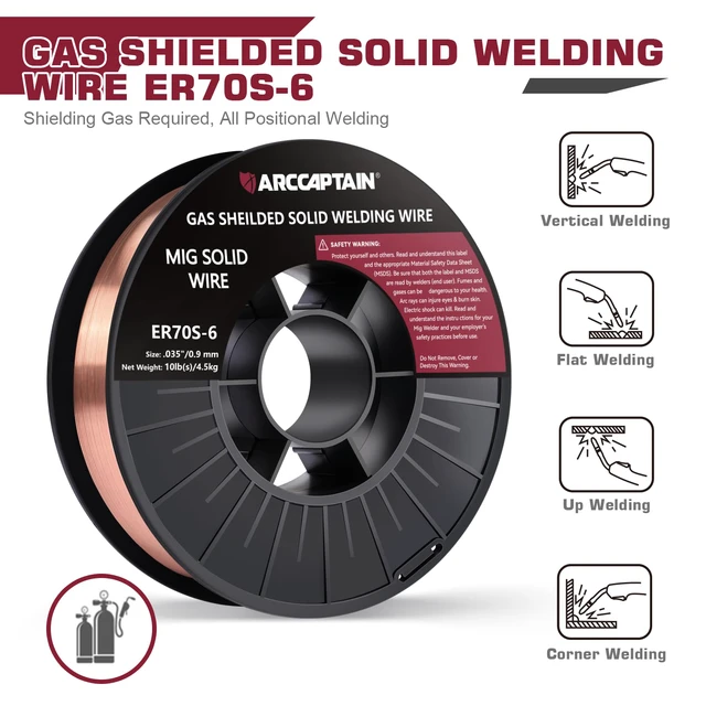 Alt view image 2 of 7 - MIG Welding Wire ER70S-6.035" 10LB x 2 Smooth Wire Feeding, Stable Arc, Low Spatter & Clean Weld Beads for Mild Steel Fabrication