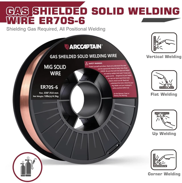 Alt view image 2 of 7 - MIG Welding Wire ER70S-6.030" 10LB x 2 Smooth Wire Feeding, Stable Arc, Low Spatter & Clean Weld Beads for Mild Steel Fabrication