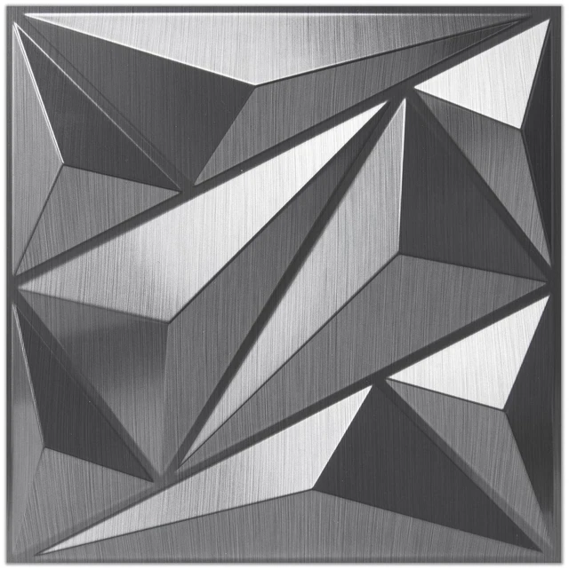 Main image of 33 Pack 3D Wall Panel Diamond for Interior Wall Décor, PVC Textured Wall Panels, 12''x12'' Cover 32.Sq.Ft. Silver