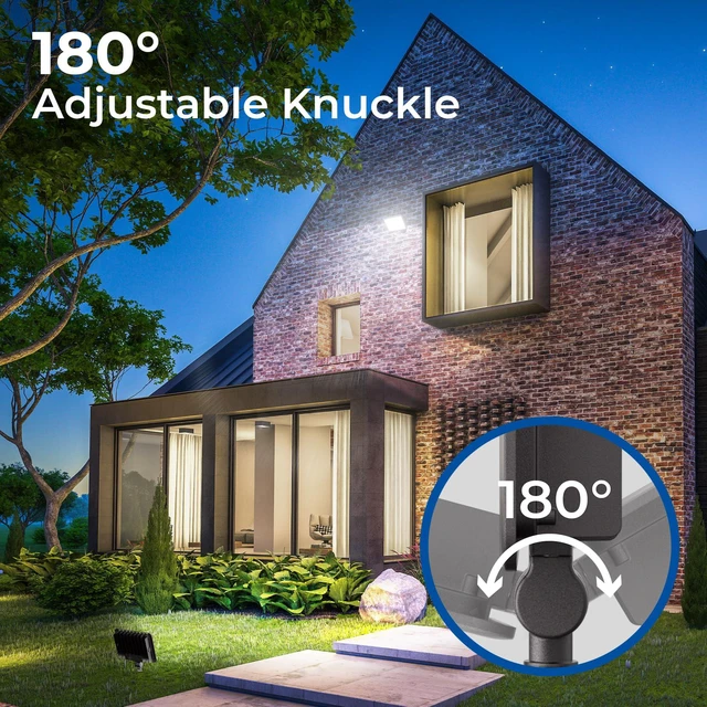 Alt view image 5 of 7 - 120W 16800LM LED Flood Lights Outdoor, 5000K, UL Listed, 2 Pack IP65 Waterproof Exterior Security Wall Lighting with 180°Knuckle, 120V Outside Aluminum Fixture for Courtyard Barn lot Garage