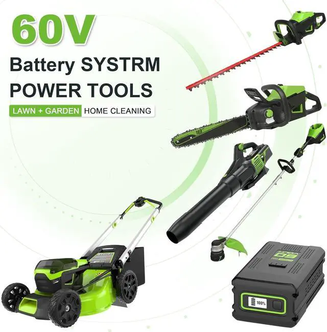 Alt view image 5 of 6 - 60V Battery Replacement for Greenworks Pro 60V 5.0AH Hours Rechargeable Lithium Ion Battery,Compatible with All Power 60V Greenworks Cordless Power Tools