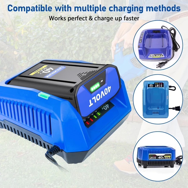 Alt view image 4 of 7 - 40V 4000Mah Battery Replacement for Kobalt 40V 4.0ah Rechargeable Lithium Ion Cordless Power Equipment Battery,Compatible with All Kobalt 40V max Team Tools