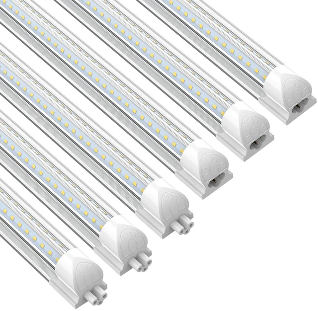 Main image of (6-Pack) LED Shop Lights 2FT, 22W 3300 LM 6500K, V-Shaped Linkable High-Efficiency Under Cabinet Lighting, T8 Shop Light for Workbench, Kitchen, Workshop, Basement, Plug and Play ETL Listed