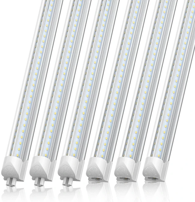 Main image of (6-Pack) 2FT LED Shop Light, 22W 3000K, V-Shaped T8 LED Tube Light 3300LM Ceiling and Utility Shop Lights, Linkable Under Counter Lights for Kitchen, Garage, Workbench, Basement, ETL Listed
