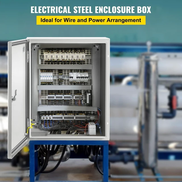 Alt view image 2 of 7 - NEMA Steel Enclosure, 20 x 16 x 10'' NEMA 4X Steel Electrical Box, IP66 Waterproof & Dustproof, Outdoor/Indoor Electrical Junction Box, with Mounting Plate