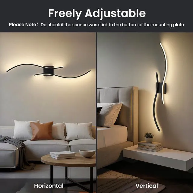 Alt view image 7 of 7 - 10000mAh Battery Operated Wall Sconces Set of 2, Black, 39.4 Inch 3CCT, Renter Friendly, Rechargeable Wall Lights, Remote, Dimmable, LED Cordless Lights for Living Room, Bedroom, Home Decor