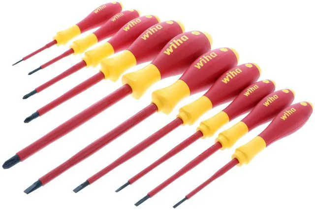 Main image of 32093 10 Piece Insulated SoftFinish Screwdriver Set 1000V VDE certified, SoftFinish cushion grip, precision machined tips, tested to 10,000 volts, Germany - Phillips Head Screwdrivers