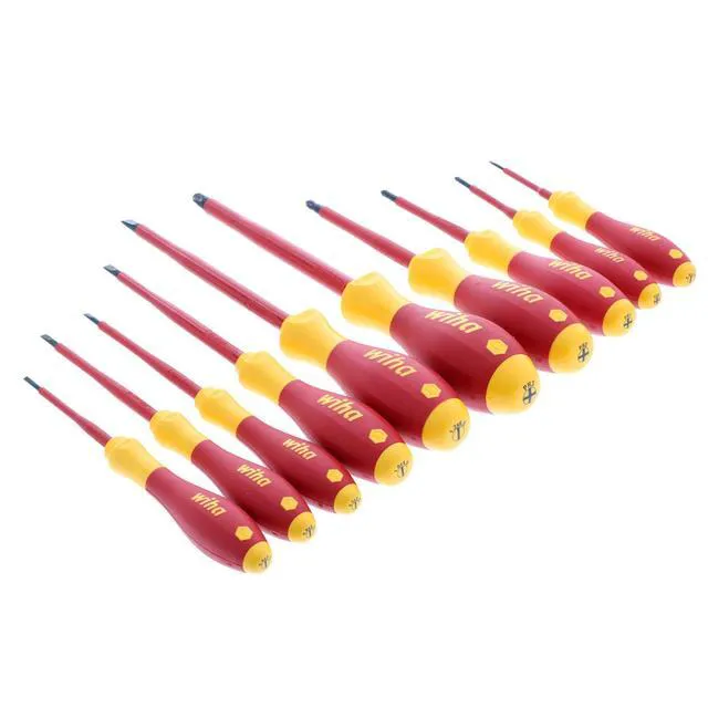 Alt view image 2 of 6 - 32093 10 Piece Insulated SoftFinish Screwdriver Set 1000V VDE certified, SoftFinish cushion grip, precision machined tips, tested to 10,000 volts, Germany - Phillips Head Screwdrivers