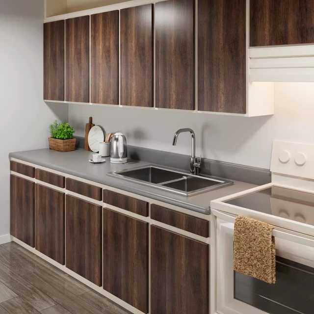 Alt view image 3 of 7 - 3ft x 16.5ft Large Wood Countertop Contact Paper Wood Grain Contact Paper Peel and Stick ContactPaper Woods Peel and Stick Wallpaper Removable Renter Friendly Wallpaper Woods Vinyl Wrap