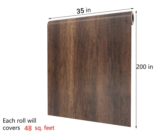 Alt view image 7 of 7 - 3ft x 16.5ft Large Wood Countertop Contact Paper Wood Grain Contact Paper Peel and Stick ContactPaper Woods Peel and Stick Wallpaper Removable Renter Friendly Wallpaper Woods Vinyl Wrap