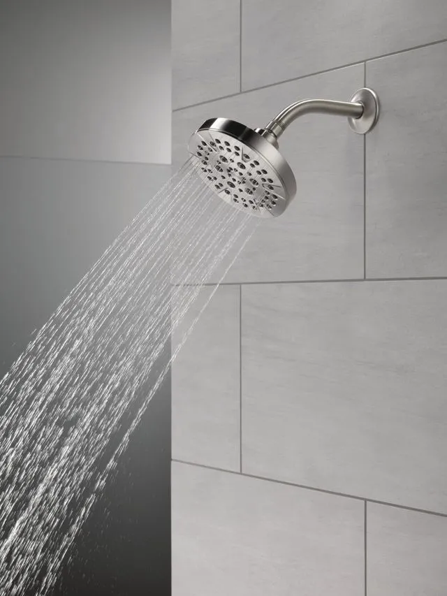 Alt view image 2 of 7 - 6-Setting Brushed Nickel Shower Head with High Pressure Spray, 6 Inch Round Shower Head, Showerheads, 1.75 GPM Flow Rate, Stainless 52535-SS