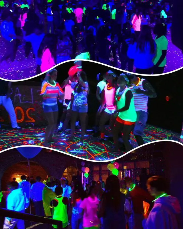 Alt view image 6 of 7 - 42W LED Black Light Bar for Halloween, Glow in the Dark Party, 10 Pack Blacklight Flood Light with Plug+Switch+5.9ft Cord, Light Up 24x24ft, Fluorescentn Poster, Bedroom, Game Room, Body Paint