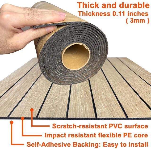 Alt view image 7 of 7 - Peel and Stick PVC Slat Wall Panel 236"x15.75" Self-Adhesive Thick Faux Black Wood Grain Wallpaper Panel 3D Soundproof Wall Panels for Walls & Ceilings