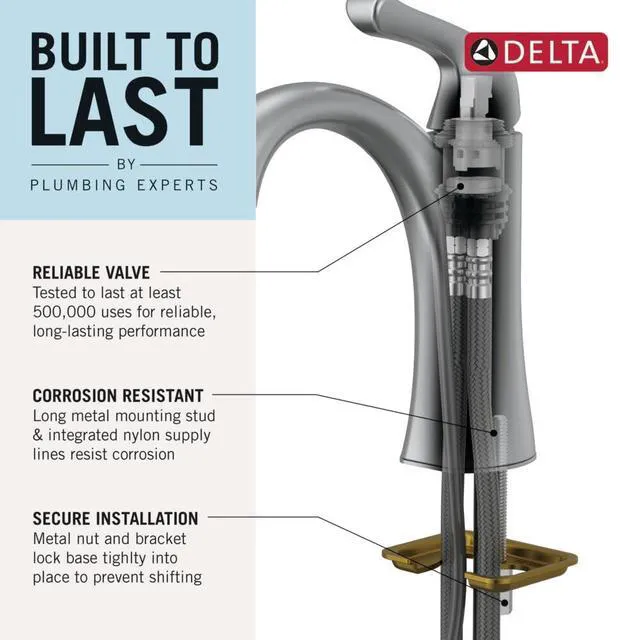 Alt view image 3 of 7 - Arvo Chrome Bathroom Faucet 1 Hole, Single Hole Bathroom Sink Faucet for Vanity, Push-Pop Drain Assembly, Chrome 15840LF