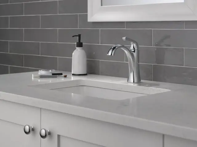 Alt view image 6 of 7 - Arvo Chrome Bathroom Faucet 1 Hole, Single Hole Bathroom Sink Faucet for Vanity, Push-Pop Drain Assembly, Chrome 15840LF