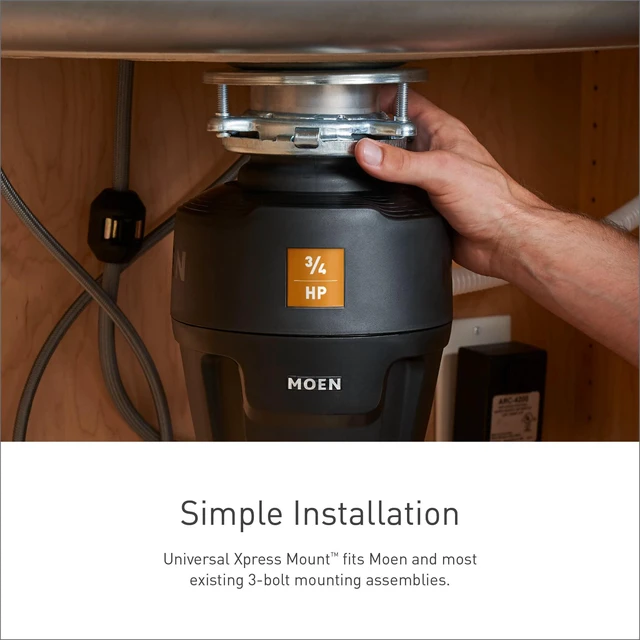 Alt view image 4 of 7 - GT33C Lite Series 1/3 Horsepower Continous Feed Garbage Disposal featuring Fast Track Technology, Power Cord Included
