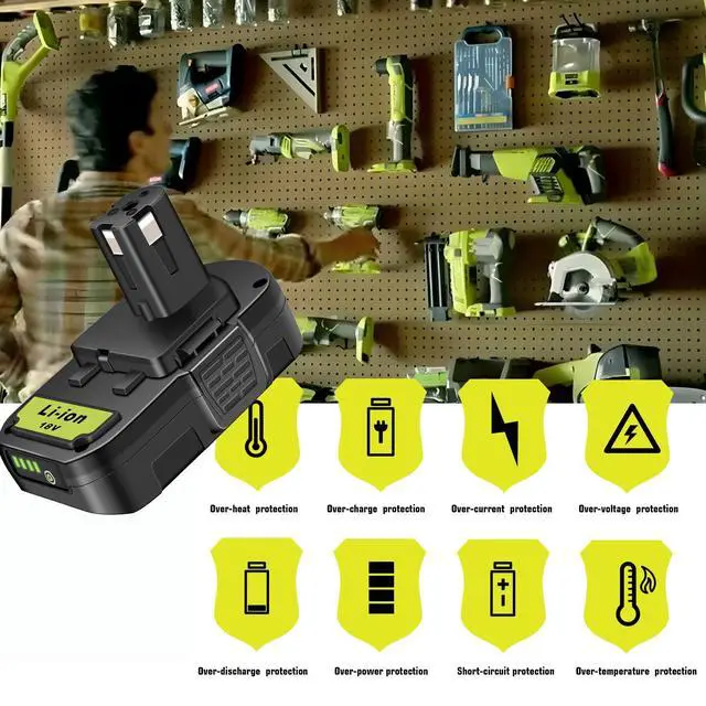 Alt view image 7 of 7 - 2Pack P103 3.0Ah Replacement for Ryobi 18V Battery and Charger Combo Compatible with Ryobi 18V ONE+ Cordless Tools