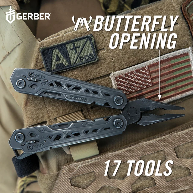 Alt view image 3 of 7 - Truss 17-in-1 EDC Multitool Pliers, Pocket Knife with Sheath, Black Compact EDC multitool, needle nose pliers, pocket knife, 17 tools, gifts for men, includes standard sheath