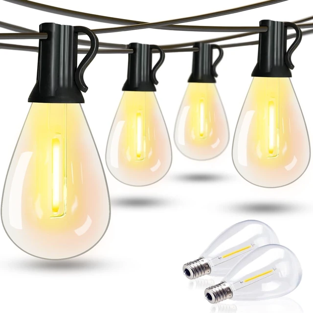 Main image of 300FT Outdoor String Lights,120+2 Led Waterproof Shatterproof Edison Bulbs S11 Hanging Outside Patio Lights for Porch Deck Garden Backyard Balcony Wedding Party Lighting Decor