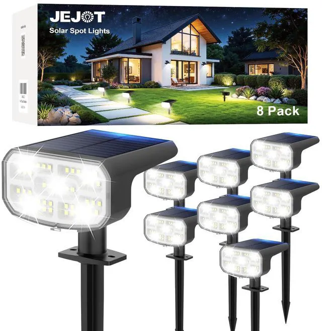 Main image of Solar Spot Lights Outdoor Waterproof, Solar Spotlights, 8 Pack 2 Lighting Modes, 120° Adjustable Solar Lights for Yard Garden Lawn Landscape Pathway, Cool White