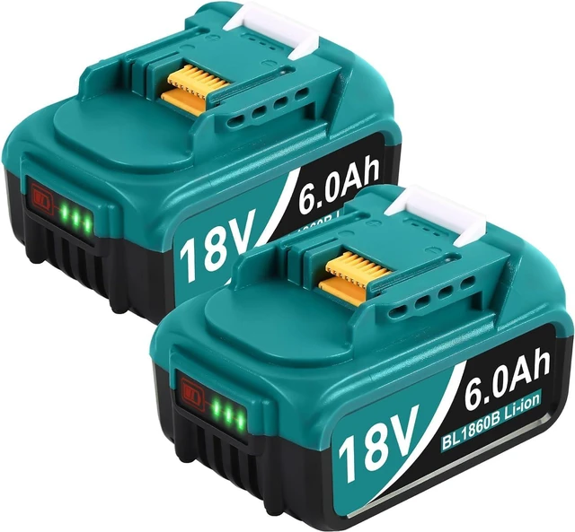 Main image of 2Pack 18-Volt Replace for Makita 18V Battery BL1860B, Replacement Batteries Compatible with Makita BL1860 BL1820 1830B 1840B 1850B, Fit with Original makita 18V Battery Chargers