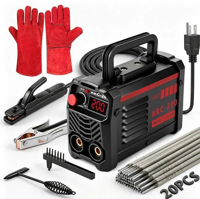 Main image of 200Amp 20PCS Rods Stick Welder, Super MINI Portable Welding Machine IGBT Inverter Welder Machine 110V with Hot Start/Arc Force/Anti-Stick, ARC Welder for 1/16"-1/8" Rod, Beginner & Home DIY