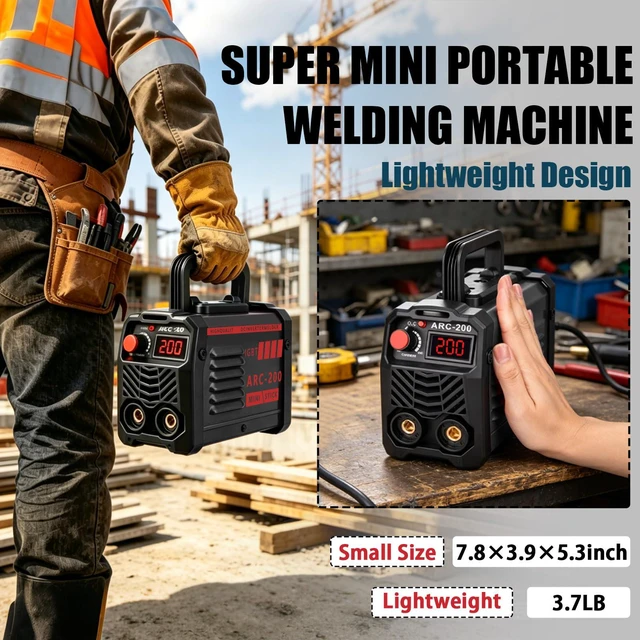 Alt view image 3 of 7 - 200Amp 20PCS Rods Stick Welder, Super MINI Portable Welding Machine IGBT Inverter Welder Machine 110V with Hot Start/Arc Force/Anti-Stick, ARC Welder for 1/16"-1/8" Rod, Beginner & Home DIY