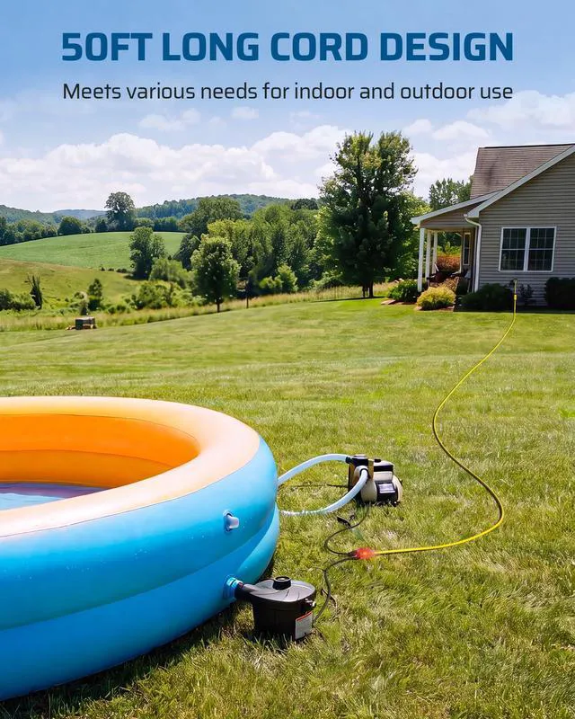Alt view image 5 of 7 - 50FT Auto Reset GFCI Extension Cord, 12/3 AWG SJTW LED Indicator Light, 3 Prong Plug, Heavy Duty Power Cable for Pool Pump, Pressure Washer, Lawn Mower, UL Listed, Yellow