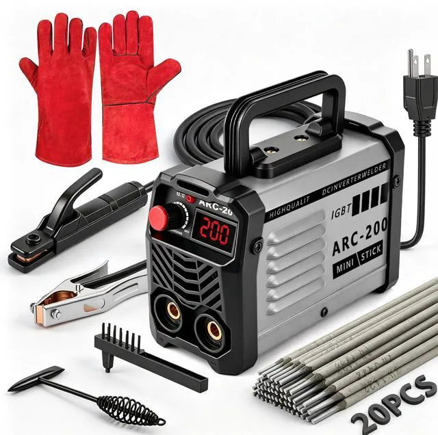 Main image of 200Amp 20PCS Rods Stick Welder, Super MINI Portable Welding Machine IGBT Inverter Welder Machine 110V with Hot Start/Arc Force/Anti-Stick, ARC Welder for 1/16"-1/8" Rod, Beginner & Home DIY