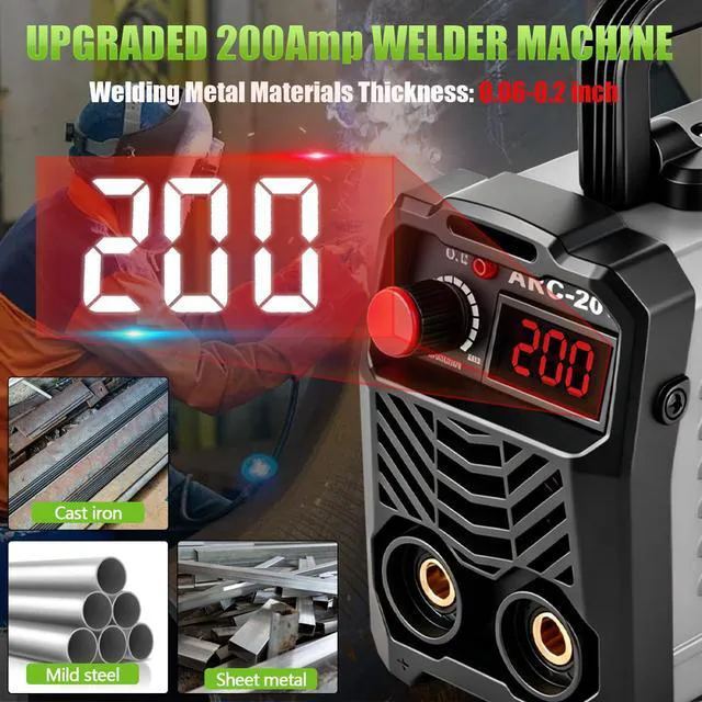Alt view image 2 of 7 - 200Amp 20PCS Rods Stick Welder, Super MINI Portable Welding Machine IGBT Inverter Welder Machine 110V with Hot Start/Arc Force/Anti-Stick, ARC Welder for 1/16"-1/8" Rod, Beginner & Home DIY
