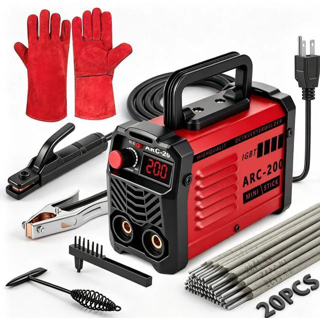 Main image of 200Amp 20PCS Rods Stick Welder, Super MINI Portable Welding Machine IGBT Inverter Welder Machine 110V with Hot Start/Arc Force/Anti-Stick, ARC Welder for 1/16"-1/8" Rod, Beginner & Home DIY