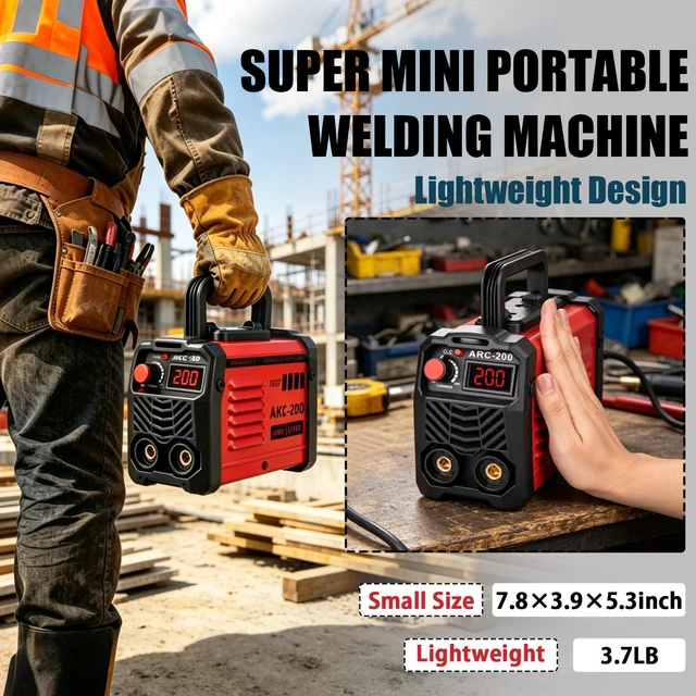 Alt view image 3 of 7 - 200Amp 20PCS Rods Stick Welder, Super MINI Portable Welding Machine IGBT Inverter Welder Machine 110V with Hot Start/Arc Force/Anti-Stick, ARC Welder for 1/16"-1/8" Rod, Beginner & Home DIY