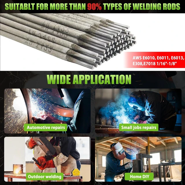 Alt view image 5 of 7 - 200Amp 20PCS Rods Stick Welder, Super MINI Portable Welding Machine IGBT Inverter Welder Machine 110V with Hot Start/Arc Force/Anti-Stick, ARC Welder for 1/16"-1/8" Rod, Beginner & Home DIY