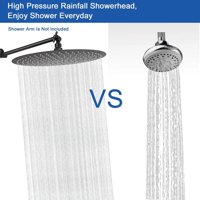 Alt view image 5 of 7 - Rain Shower Head, Ultra-Thin Design-Pressure Boosting, Awesome Some Experience, High Flow Stainless Steel Rainfall Head (16 Inch, Matte Black)