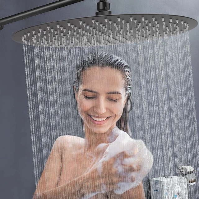 Alt view image 7 of 7 - Rain Shower Head, Ultra-Thin Design-Pressure Boosting, Awesome Some Experience, High Flow Stainless Steel Rainfall Head (16 Inch, Matte Black)