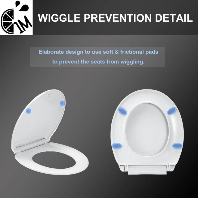 Alt view image 4 of 6 - Family Toilet Seat, Patented Slow Close & Quick Releasing Technology, Anti-Wiggling, Easy to Install and Clean, Standard Round with Adult Seat Only (1 Piece)