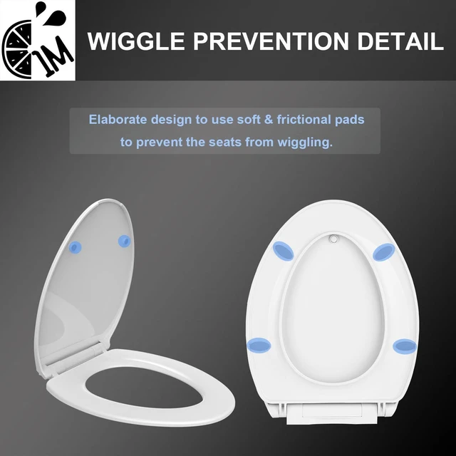 Alt view image 4 of 6 - Family Toilet Seat, Patented Slow Close & Quick Releasing Technology, Anti-Wiggling, Easy to Install and Clean, Standard Elongated with Adult Seat Only (1 Piece)