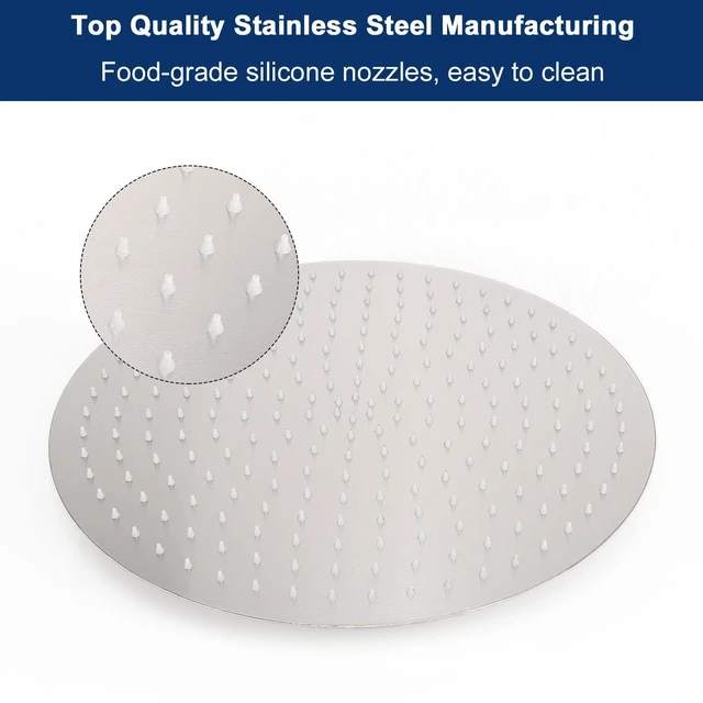 Alt view image 4 of 7 - Rain Shower Head, Ultra-Thin Design-Pressure Boosting, Awesome Some Experience, High Flow Stainless Steel Rainfall Head (16 Inch, Brushed Nickel)