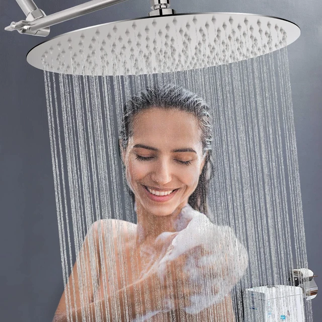 Alt view image 7 of 7 - Rain Shower Head, Ultra-Thin Design-Pressure Boosting, Awesome Some Experience, High Flow Stainless Steel Rainfall Head (16 Inch, Brushed Nickel)