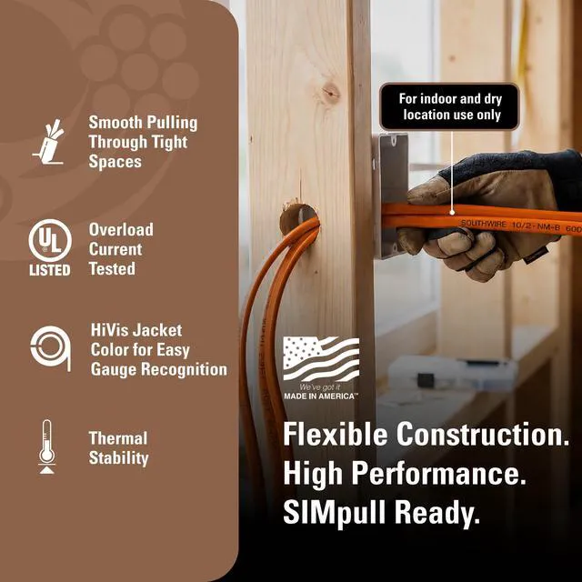 Alt view image 3 of 7 - Romex Brand Simpull Solid Indoor 10/2 W/G NMB Cable 50ft coil - SW# 28829022