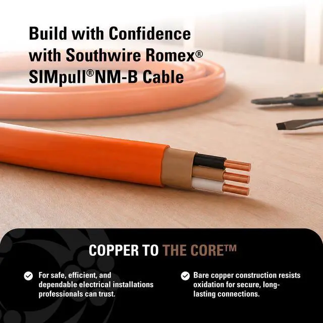Alt view image 5 of 7 - Romex Brand Simpull Solid Indoor 10/2 W/G NMB Cable 50ft coil - SW# 28829022