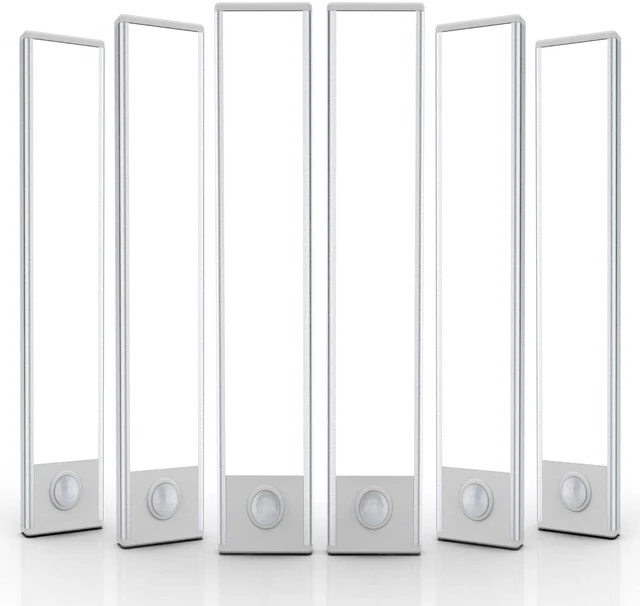 Main image of 6 Pack Under Cabinet Lighting Wireless, 50 LED Rechargeable Battery Motion Sensor Light Indoor, Stick On Magnetic Closet Lights, Under Counter Lights for Kitchen, Stairs, White 12 in