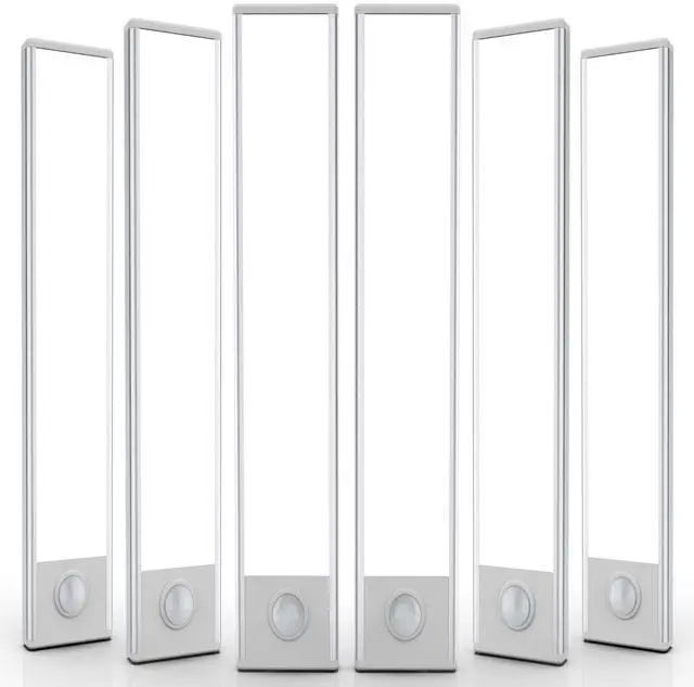 Main image of 16 inch Under Cabinet Lighting, 6 Pack Motion Sensor Light Indoor Rechargeable Magnetic Closet Lights Battery Operated, Under Counter Lights for Kitchen, Wardrobe, Hallway, Stairs White Light