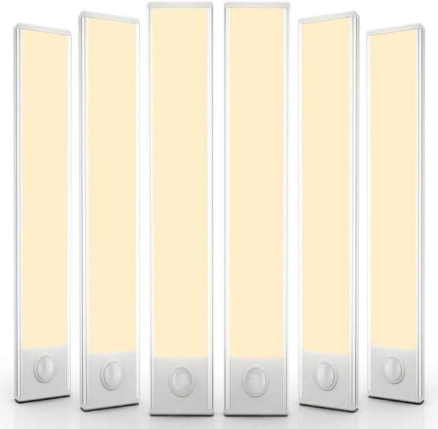 Main image of 6 Pack Under Cabinet Lighting Wireless, 68 LED Rechargeable Battery Motion Sensor Light Indoor, Stick On Magnetic Closet Lights, Under Counter Lights for Kitchen, Stairs, Warm 16 in