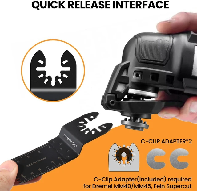Alt view image 5 of 7 - 120 Pack Oscillating Saw Blades, Multitool Oscillating Tool Blades for Wood Metal Plastics, Japanese Long Teeth, Quick Release Multi Tool Blades Kits for Oscillating Tools