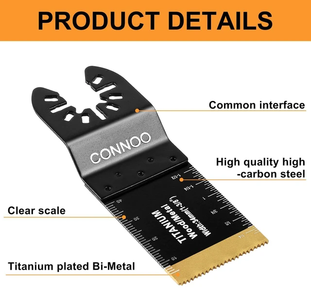 Alt view image 6 of 7 - 120 Pack Oscillating Saw Blades, Multitool Oscillating Tool Blades for Wood Metal Plastics, Japanese Long Teeth, Quick Release Multi Tool Blades Kits for Oscillating Tools
