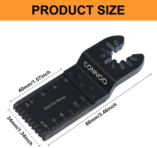 Alt view image 7 of 7 - 120 Pack Oscillating Saw Blades, Multitool Oscillating Tool Blades for Wood Metal Plastics, Japanese Long Teeth, Quick Release Multi Tool Blades Kits for Oscillating Tools
