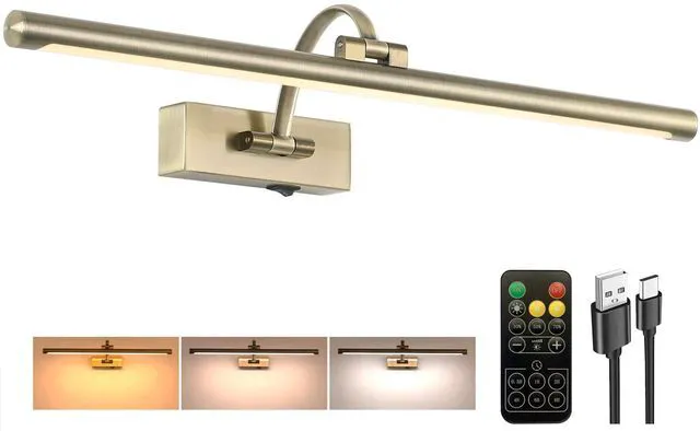 Main image of Antique Bronze Picture Light, 23.6 Inch Remote Control Painting Lights for Wall Cordless, 3CCT Dimmable Wall Lights for Pictures, Rechargeable Art Light for Pictures On Wall with Timer